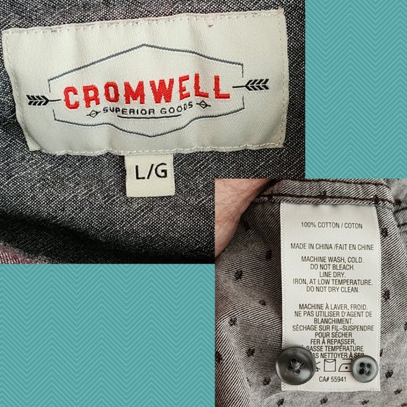 Cromwell Dark Purple Dotted Button Front Shirt - Picture 4 of 4